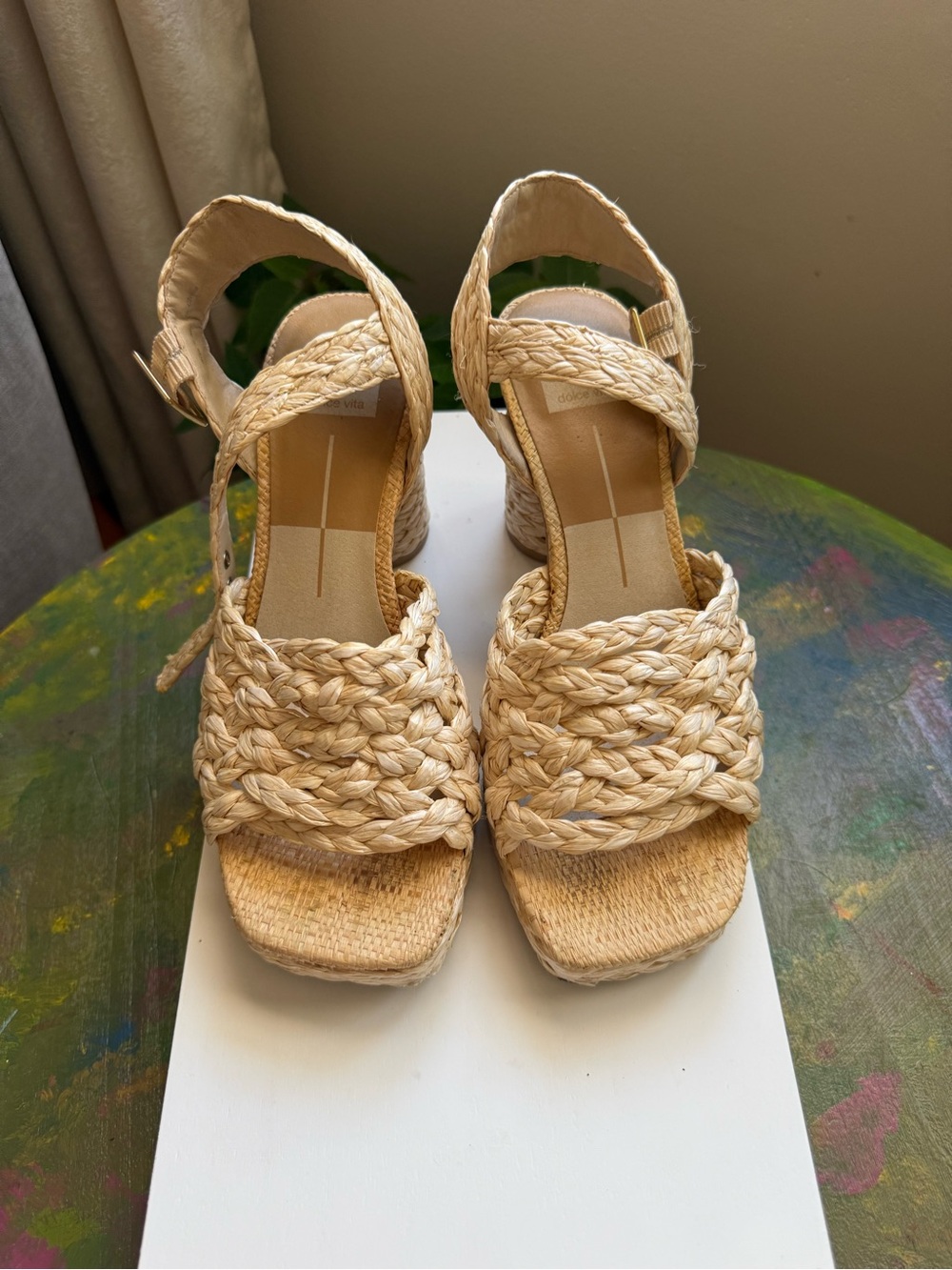 Dolce Vita Braided Natural Espadrille Wedge Sandals